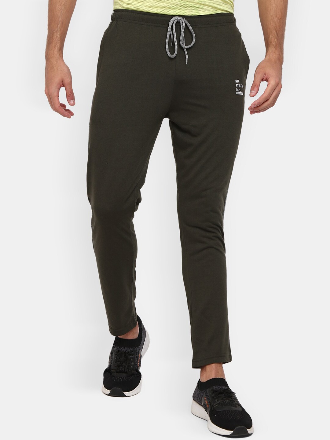 

V-Mart Men Olive Green Solid Cotton Track Pant