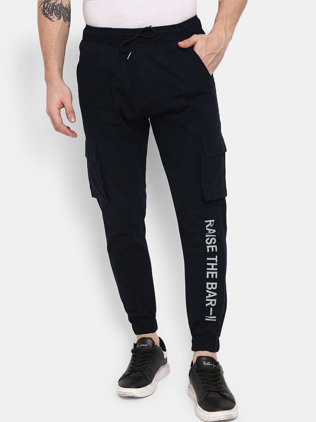 

V-Mart Men Navy Blue Solid Joggers