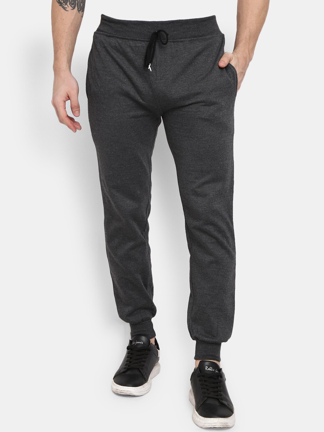 

V-Mart Men Dark Grey Solid Joggers