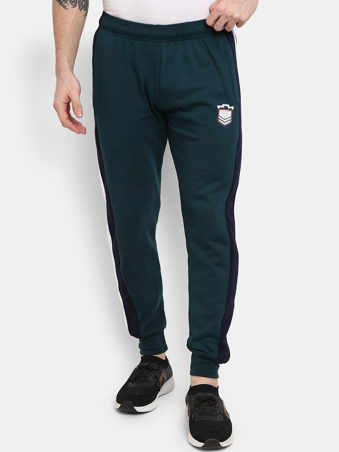 

V-Mart Men Green & White Color Blocked Joggers