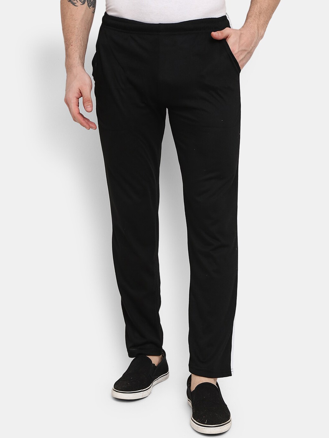 

V-Mart Men Black Solid Regular Fit Cotton Track Pants