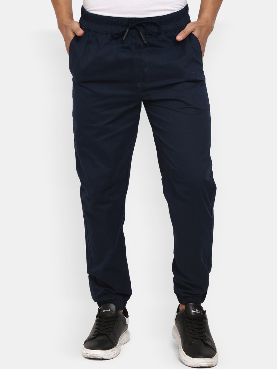 

V-Mart Men Navy Blue Solid Joggers