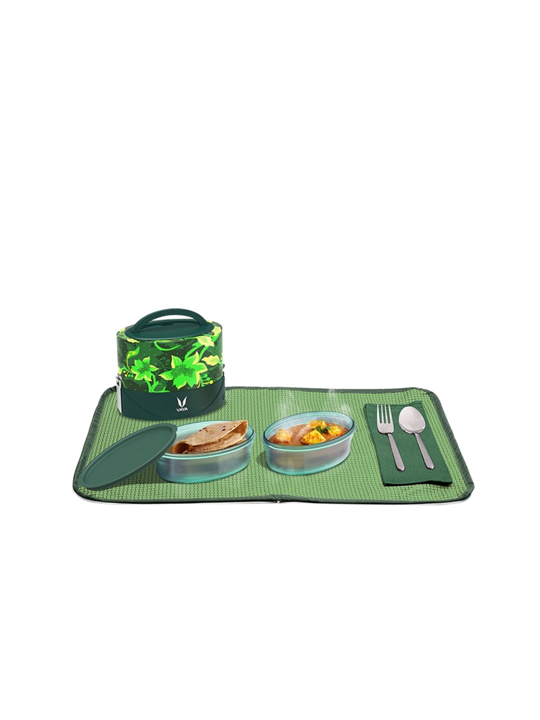 

Vaya Kids Green Solid Stainless steel Lunch Box 300ml each