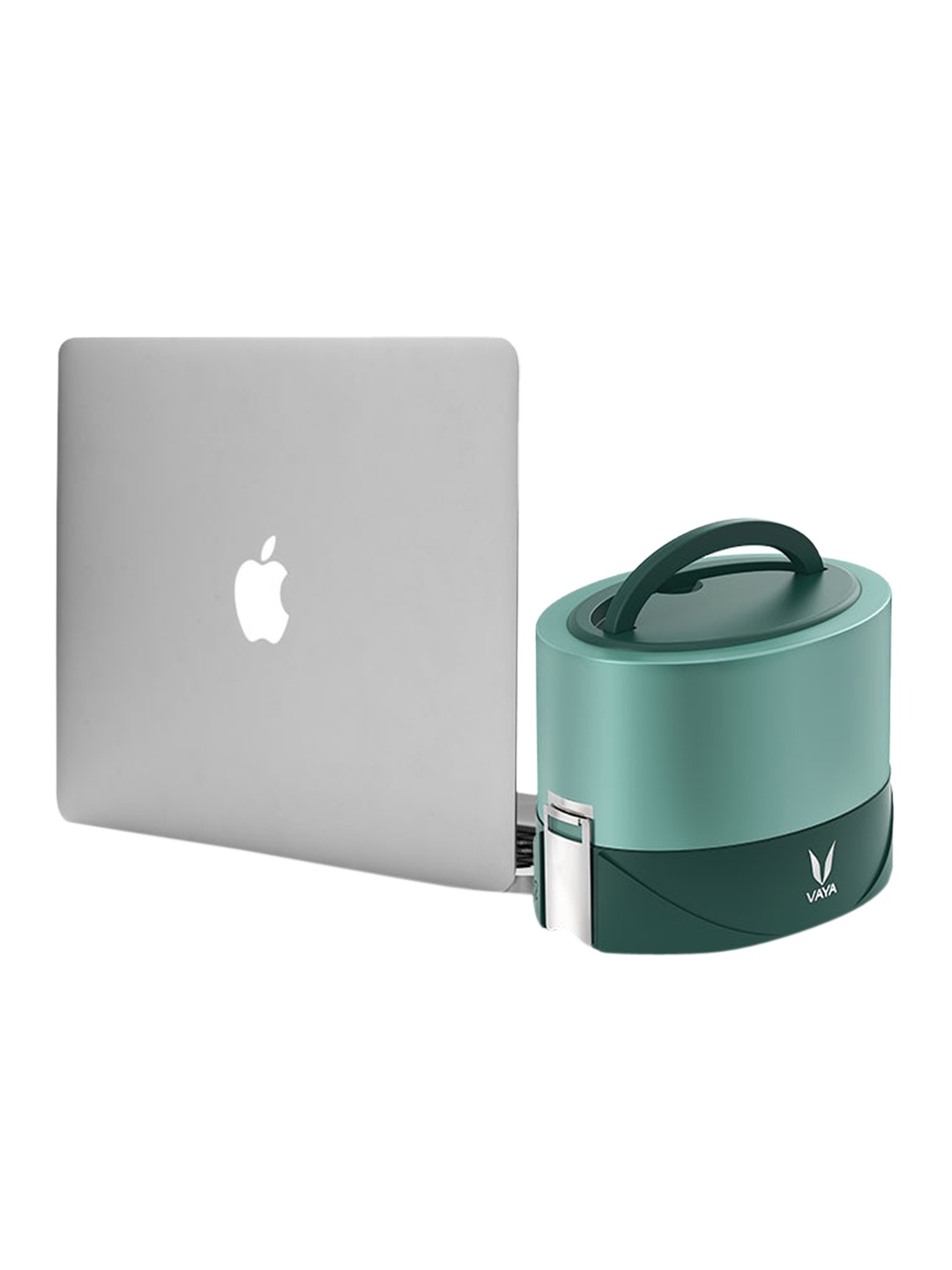 

Vaya Kids Green Solid Stainless steel Microwave safe Lunch Box 300ml each