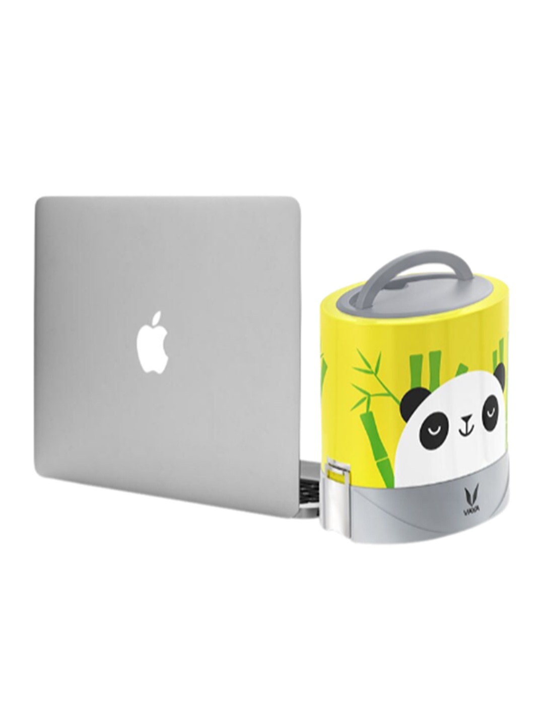 

Vaya Yellow Printed Stainless steel Microwave safeLunch Box With Lunch Bag