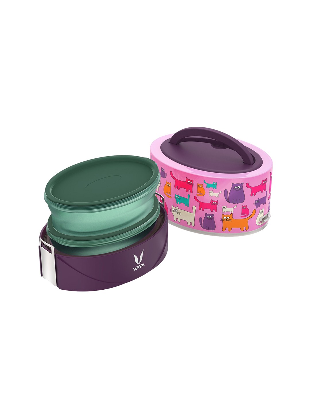 

Vaya Kids Tyffyn Flex Pink & Purple Microwave Safe Printed Lunch Box 600 ML