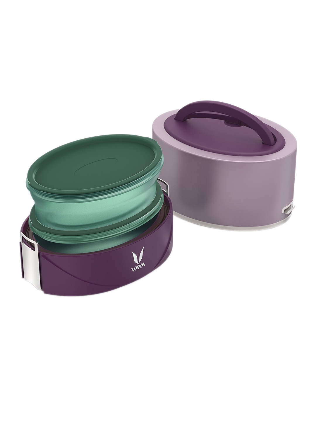 

Vaya Kids Purple Microwave Safe Solid Lunch Box 600 ML
