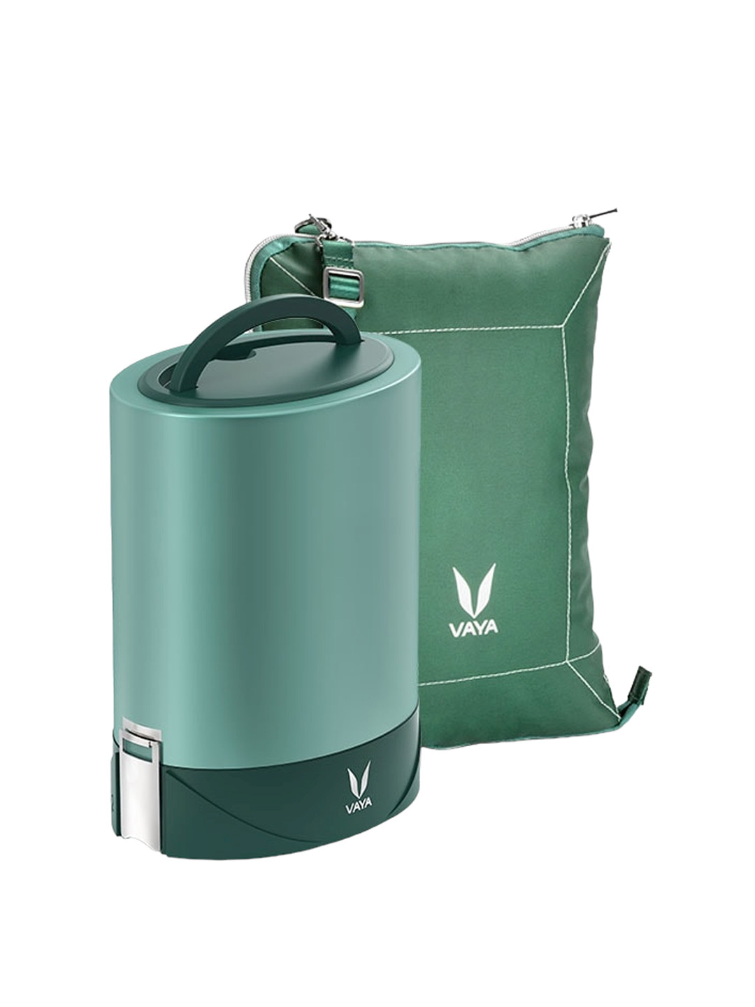 

Vaya Green Microwave Safe Solid Vacu-Therm & BPA Free Lunch Box with Lunch Bag & Mat