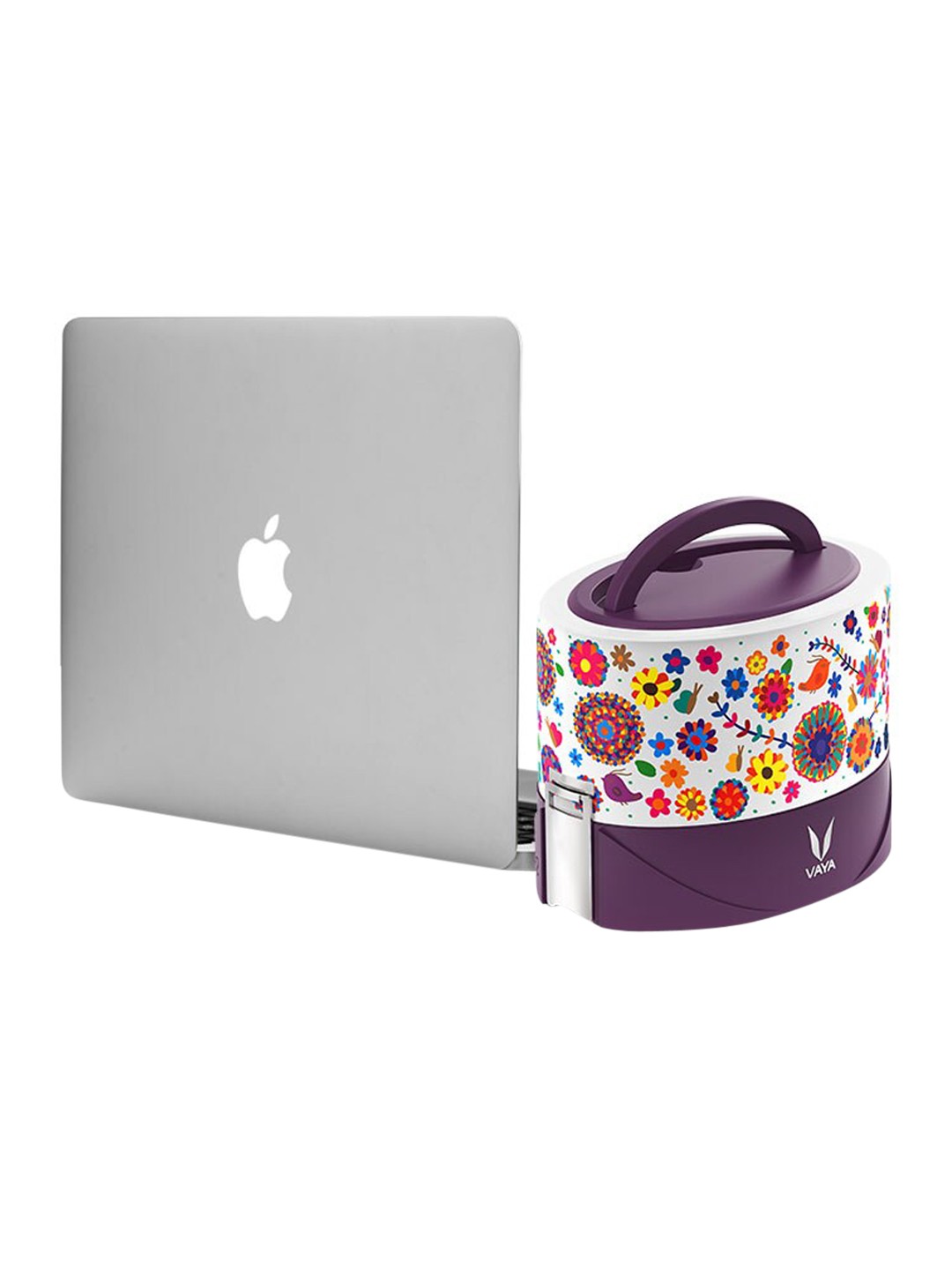 

Vaya Kids White & Purple Microwave Safe Printed Lunch Box 600 ML