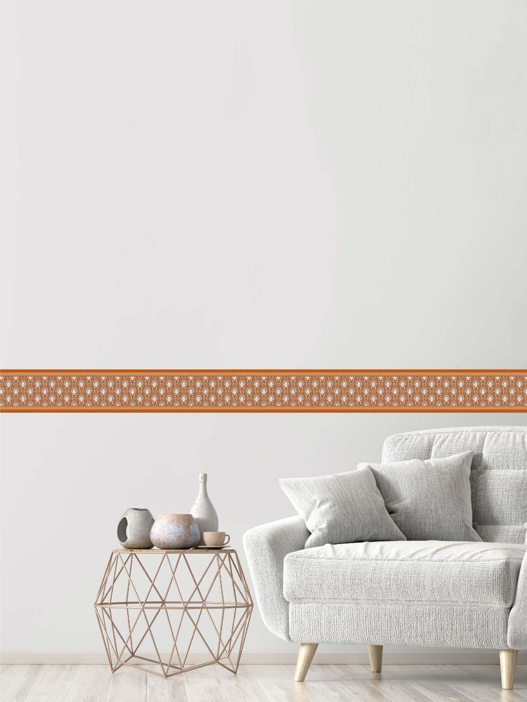 

Asian Paints Persian Motif Orange Wall Borders Self Adhesive Sticker, Multi