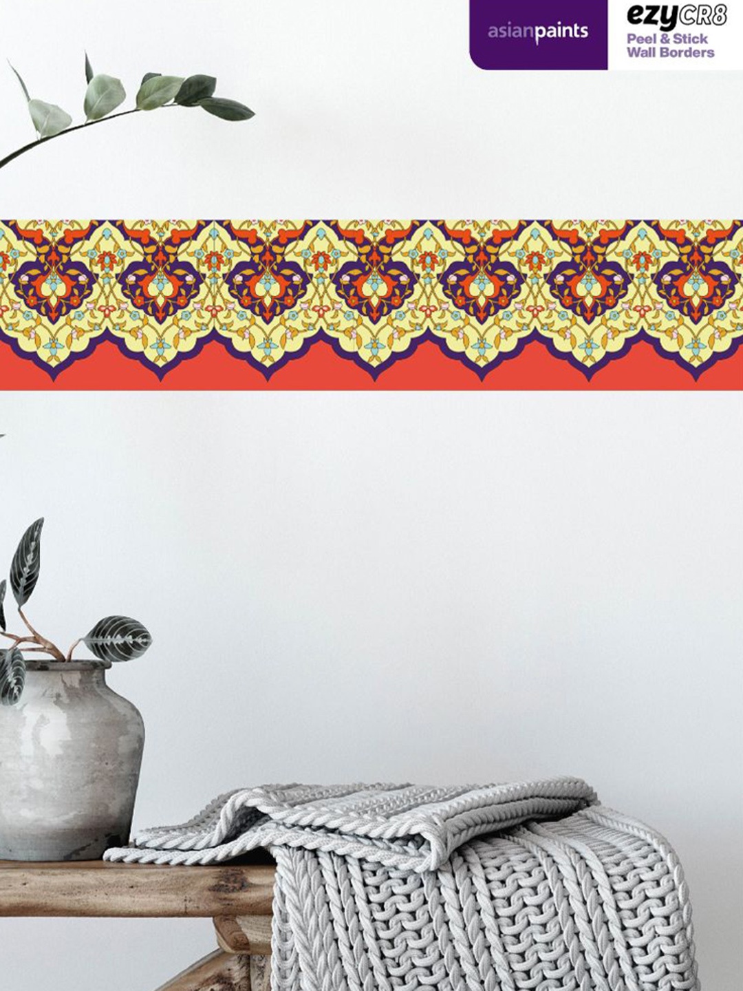 

Asian Paints Red & Yellow Self Adhesive Wall Borders Sticker