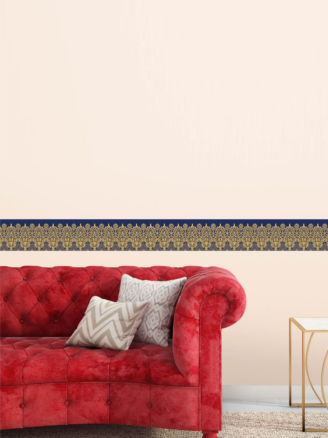 

Asian Paints Gold-Toned & Blue Victorian Wall Borders Roll