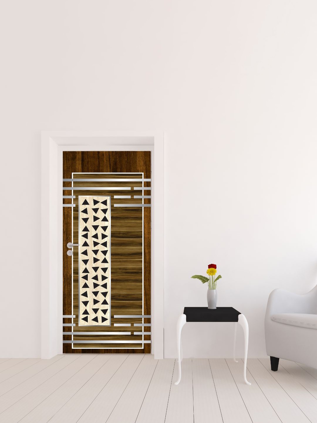 

Asian Paints Brown & Green Wooden Diamond Cut Self Adhesive Removable Door Sticker