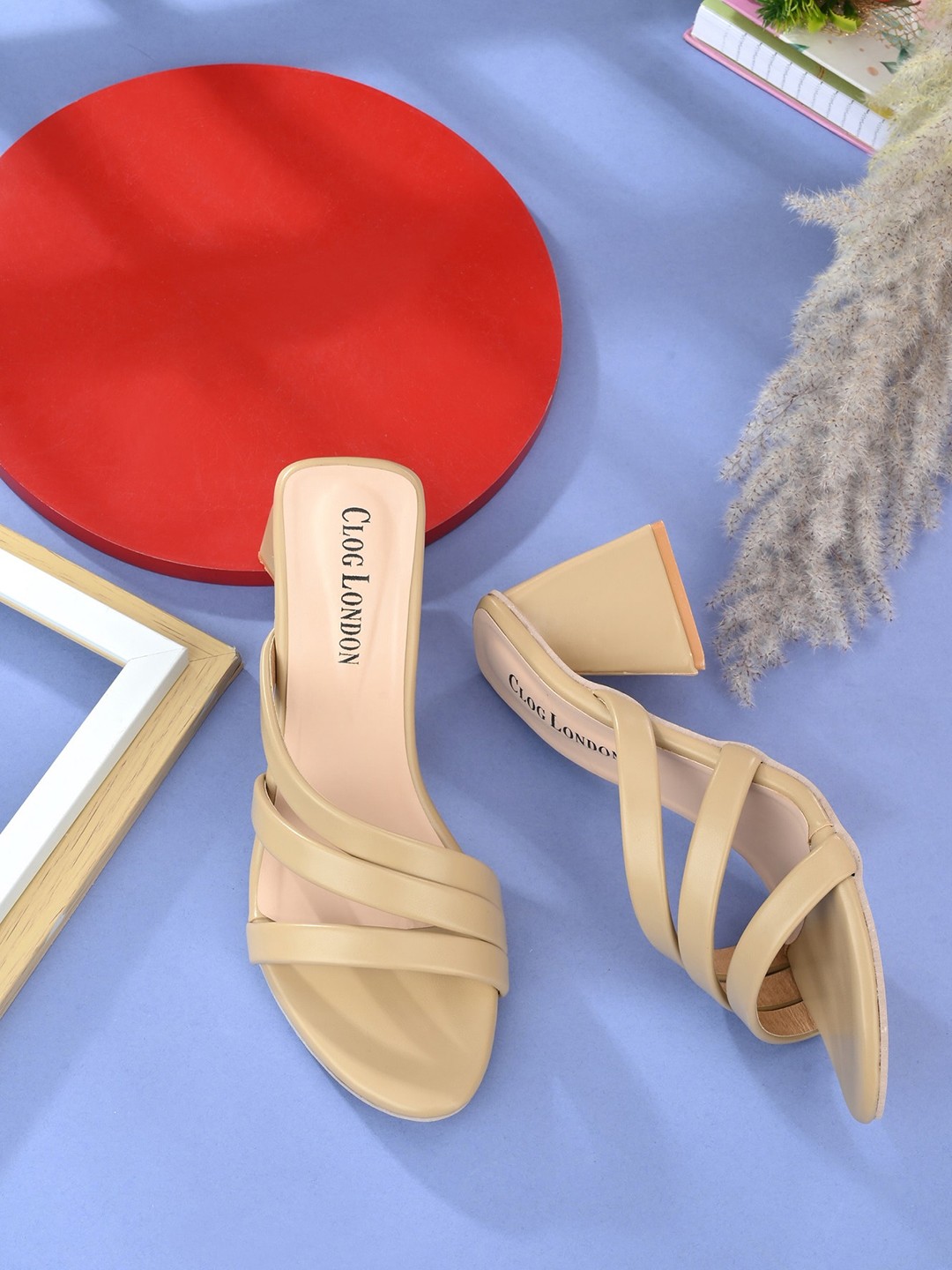 

CLOG LONDON Women Beige Solid Block Heels