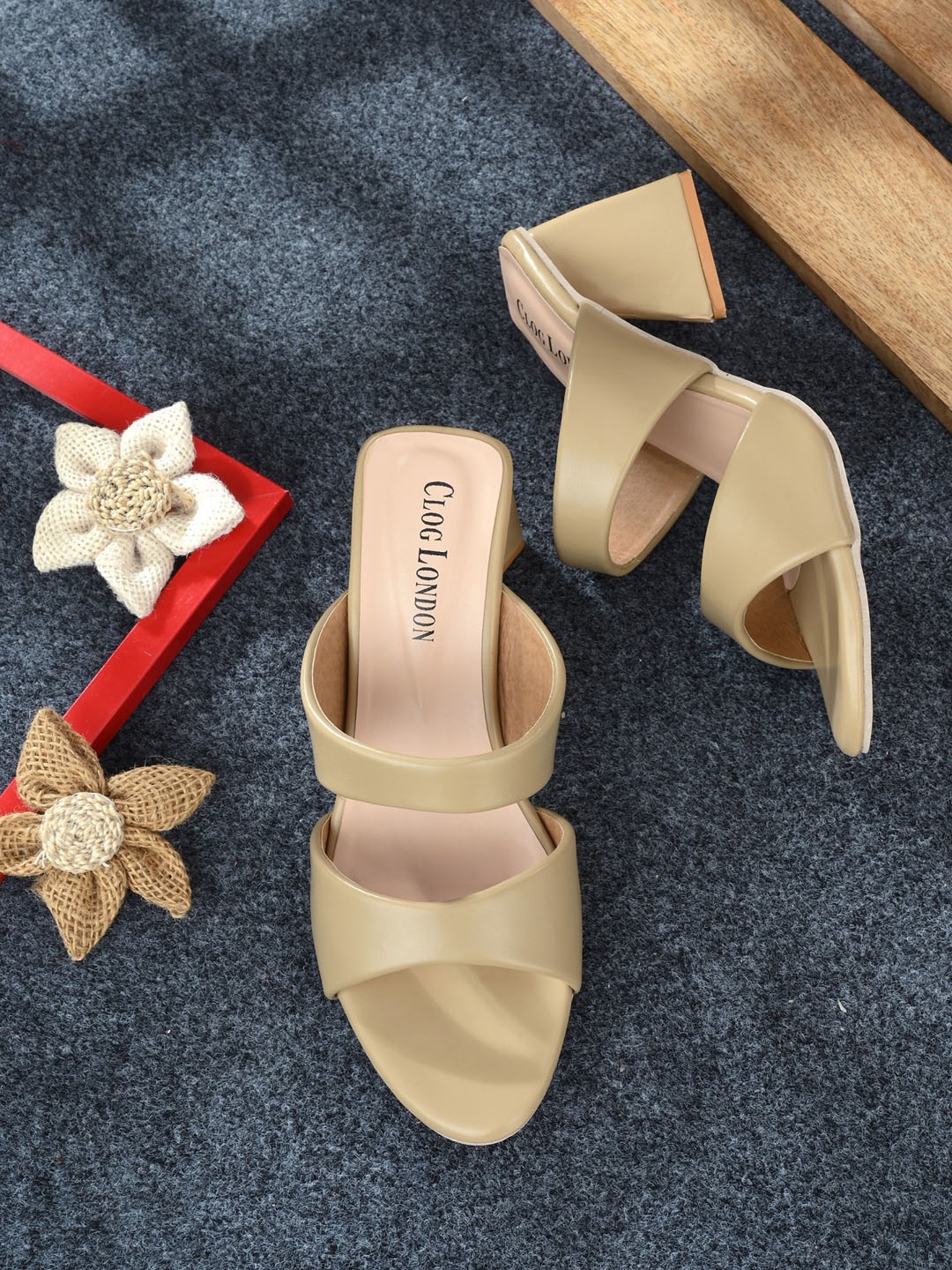 

CLOG LONDON Women Beige Solid Block Heels