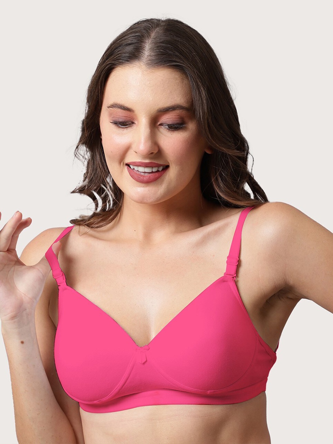 

BEWILD Pink Cotton Bra Lightly Padded