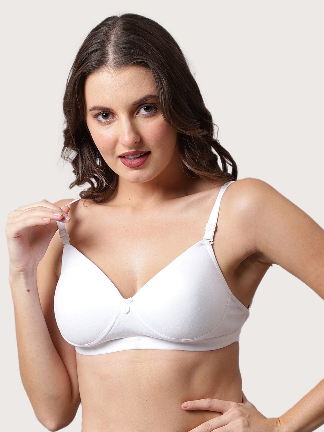 

BEWILD White Cotton Bra Lightly Padded