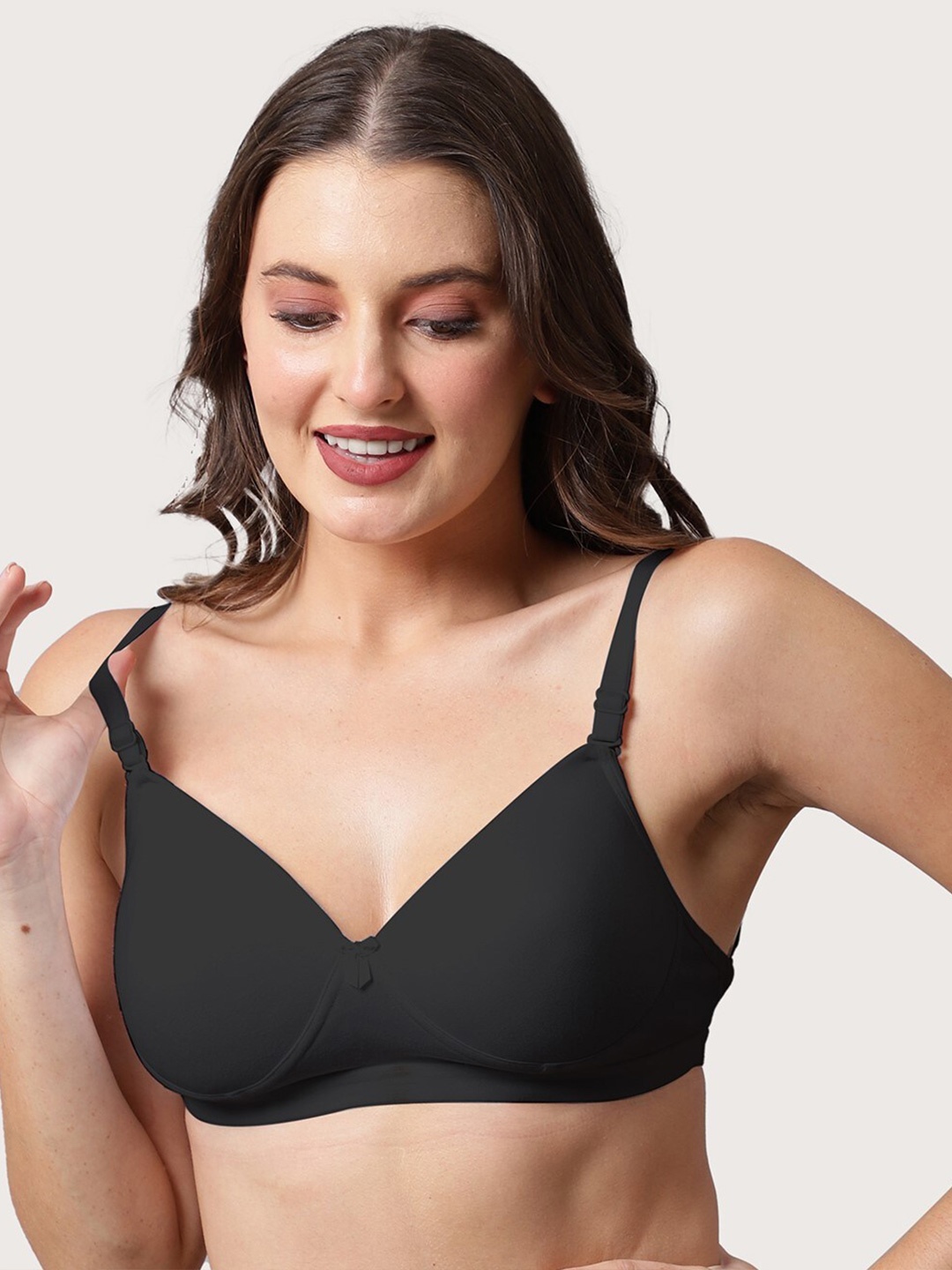 

BEWILD Black Cotton Bra Lightly Padded