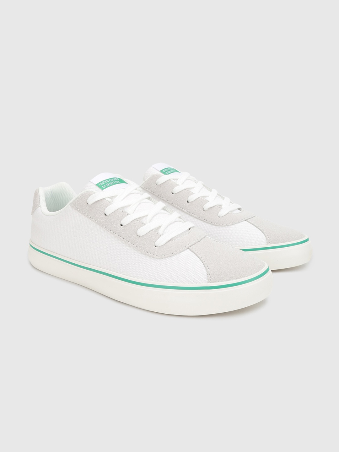 

United Colors of Benetton Men White Colourblocked Flatforms
