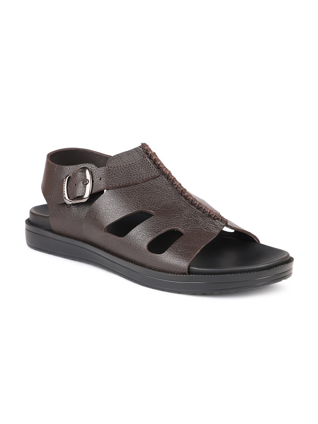 

ATESBER by Inc.5 Men Brown Leather Comfort Sandals
