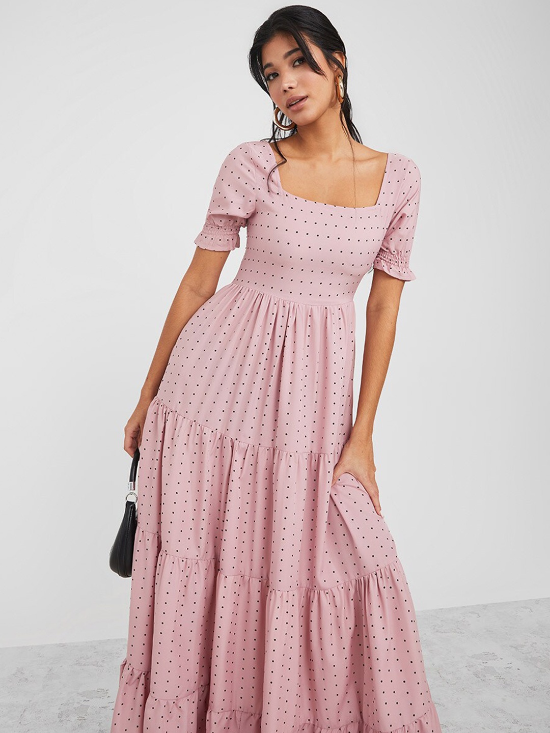 

Styli Women Pink Printed Maxi Dress