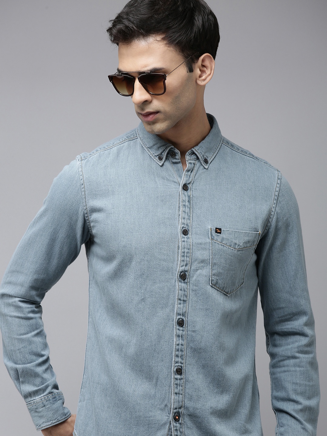 

SPYKAR Solid Casual Shirt, Blue