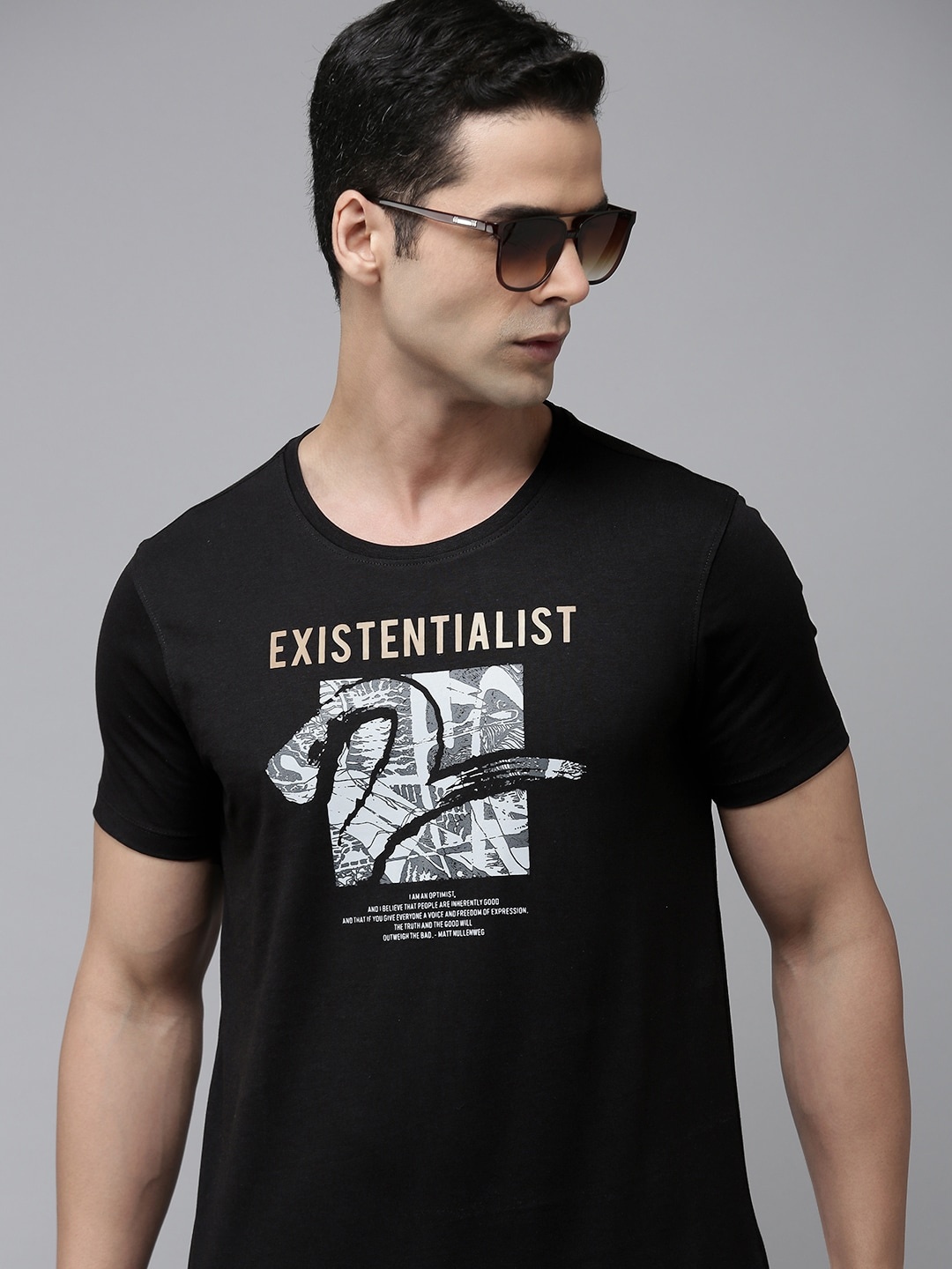 

SPYKAR Graphic Printed T-shirt, Black
