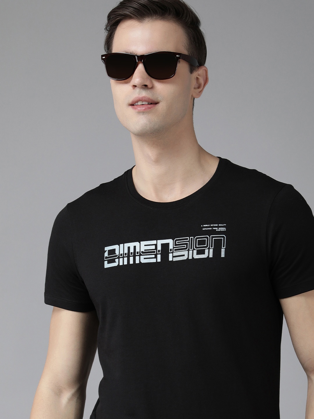 

SPYKAR Men Typography Printed Slim Fit T-shirt, Black