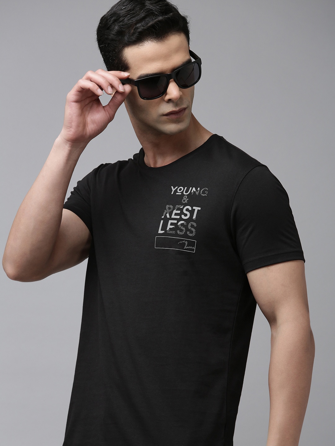 

SPYKAR Typography Placement Print Slim Fit T-shirt, Black
