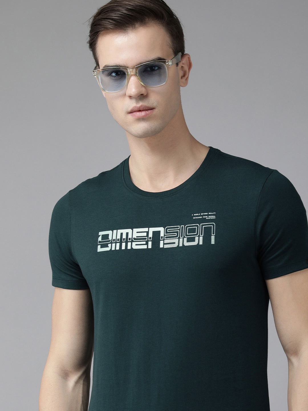

SPYKAR Men Typography Printed Slim Fit T-shirt, Navy blue