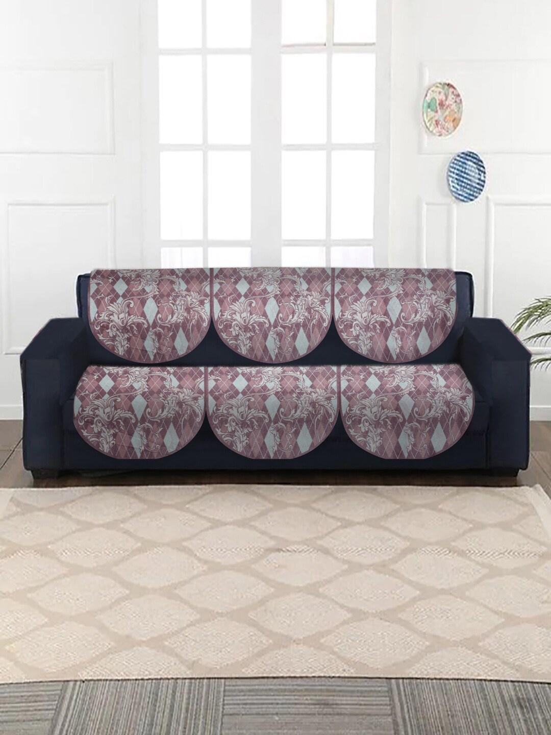 

MULTITEX Brown 5-Seater Printed Sofa Covers