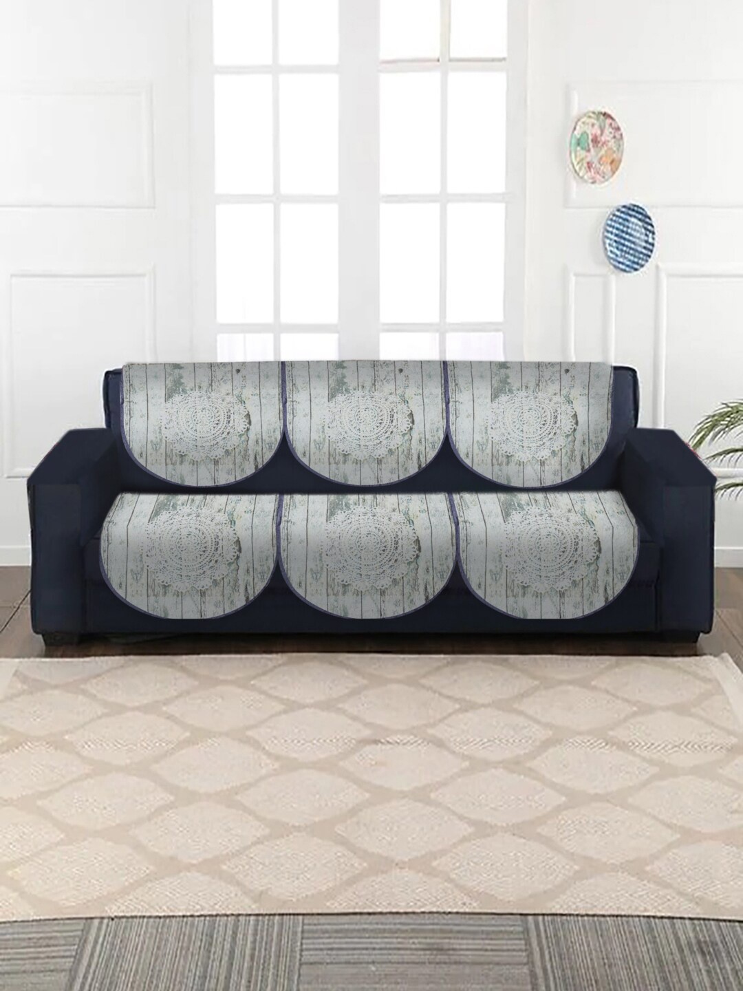 

MULTITEX Grey 5 Seater Printed Sofa Covers