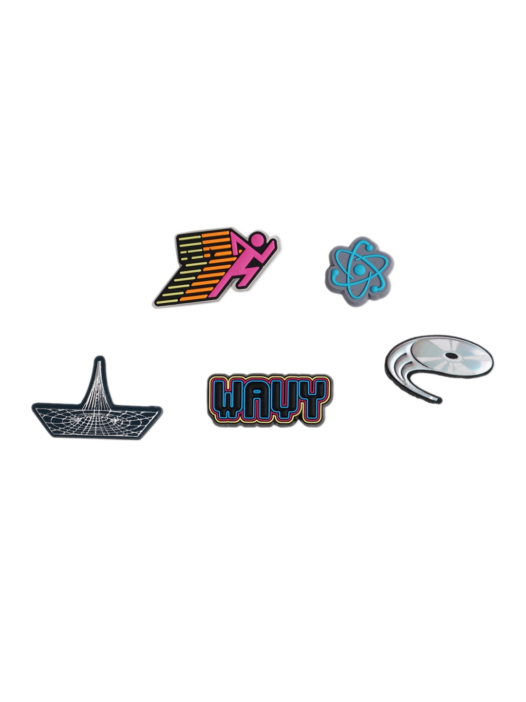 

Crocs Pack Of 5 Wavy Lace Jibbitz Shoe Charms, Black