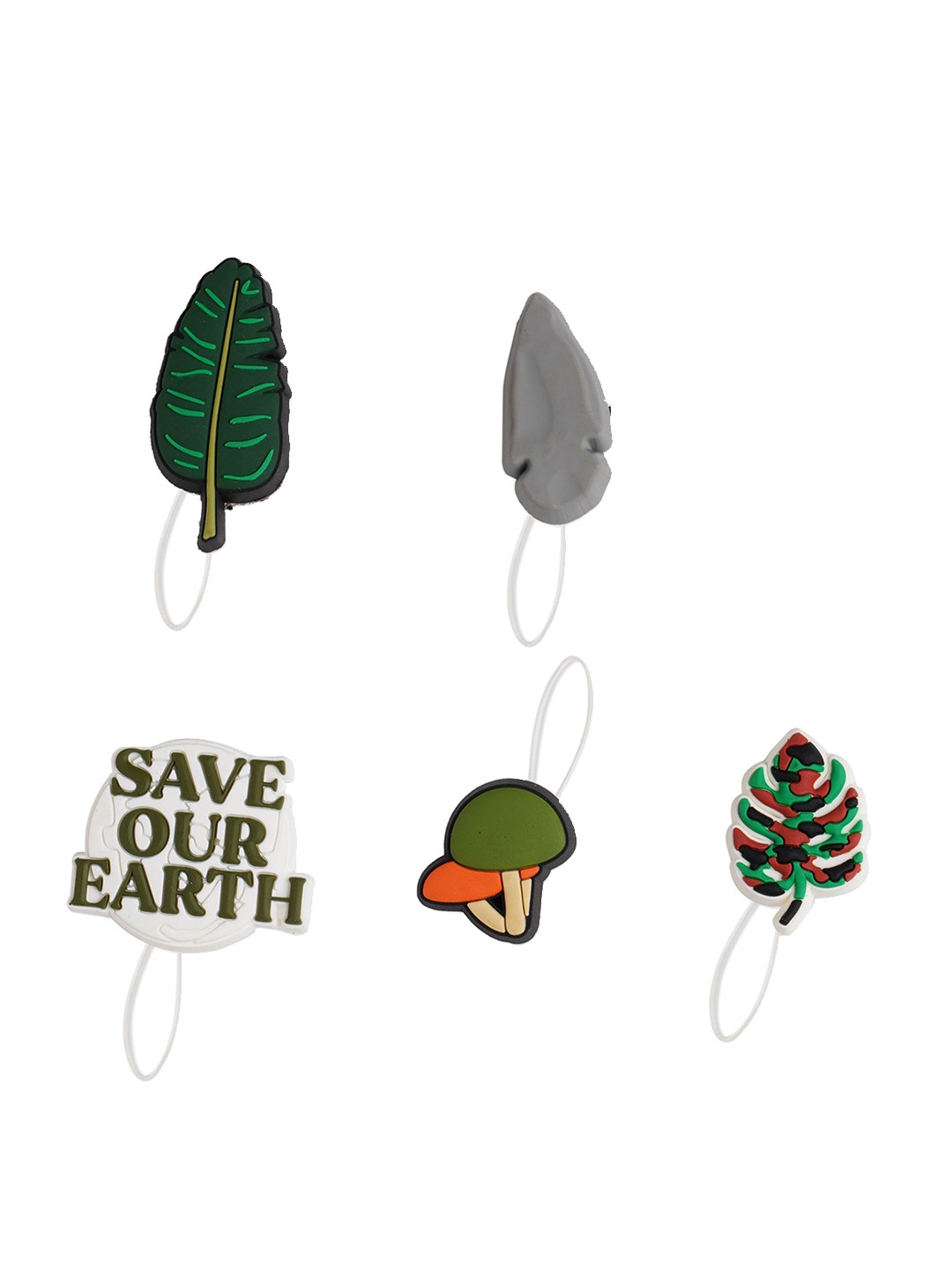 

Crocs Pack Of 5 Save Our Earth Jibbitz Shoe Charms, Green