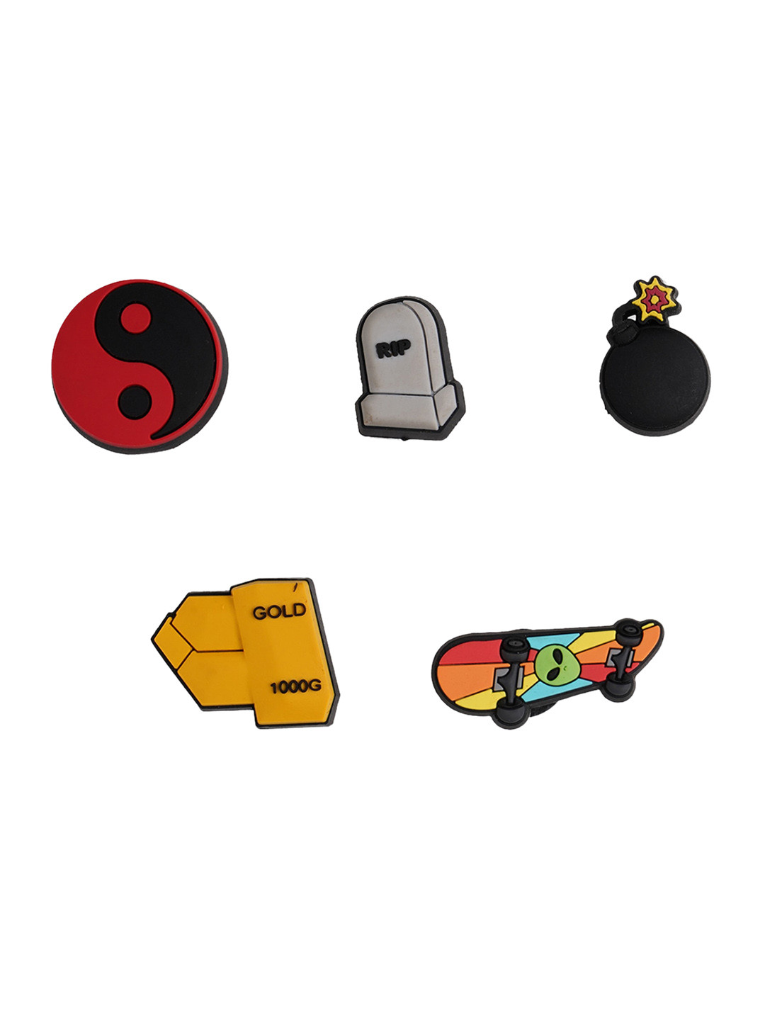 

Crocs Pack Of 5 Sk8r Boi Jibbitz Shoe Charms, Mustard