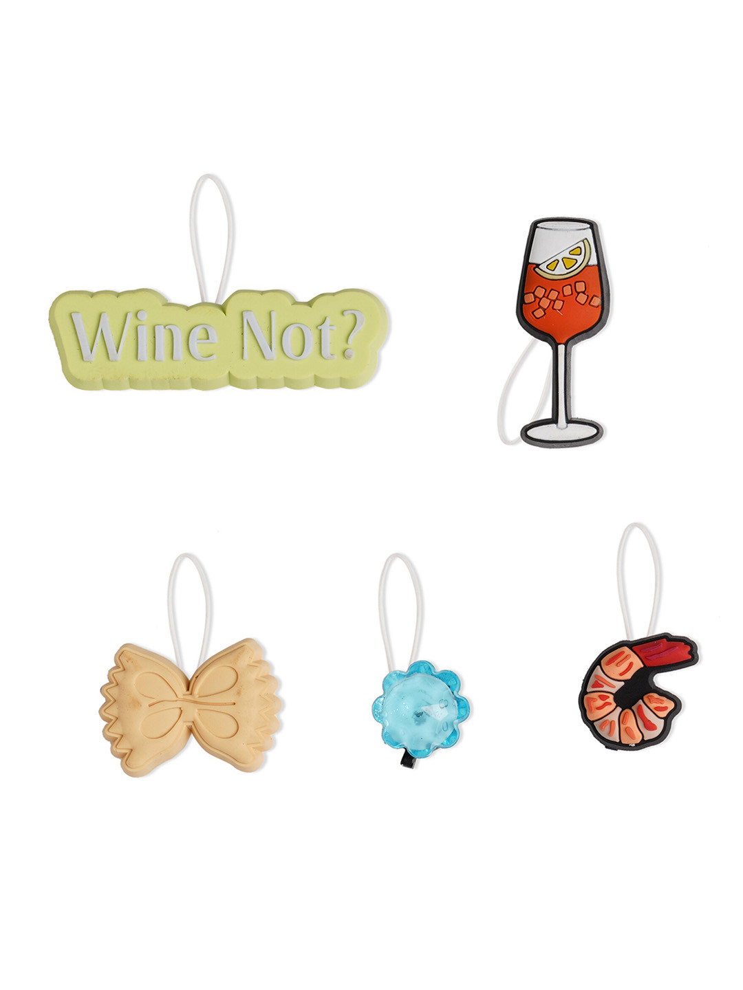 

Crocs Pack Of 5 Wine Not Sandal Backer Jibbitz Shoe Charm, Multi