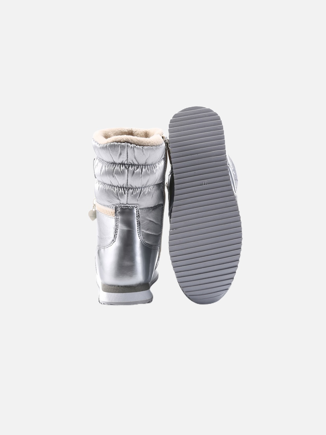 

Little Surprise Box LLP Kids Silver Solid Winter/Snowboots
