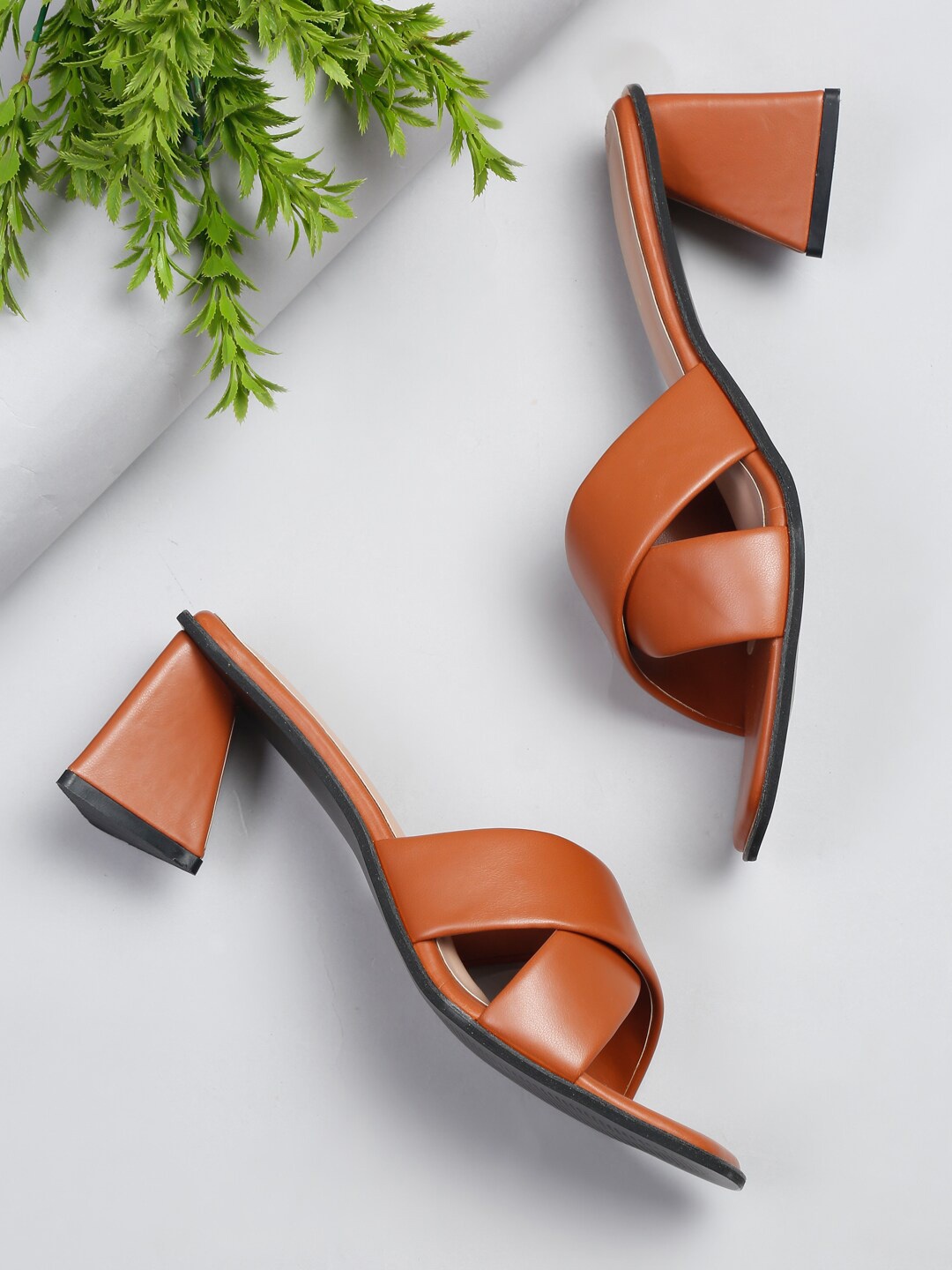 

Bruno Manetti Women Tan PU Solid Block Heels