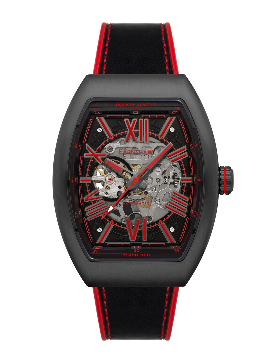 

EARNSHAW Men Black Skeleton Dial & Straps Analogue Automatic Motion Watch- ES-8271-05