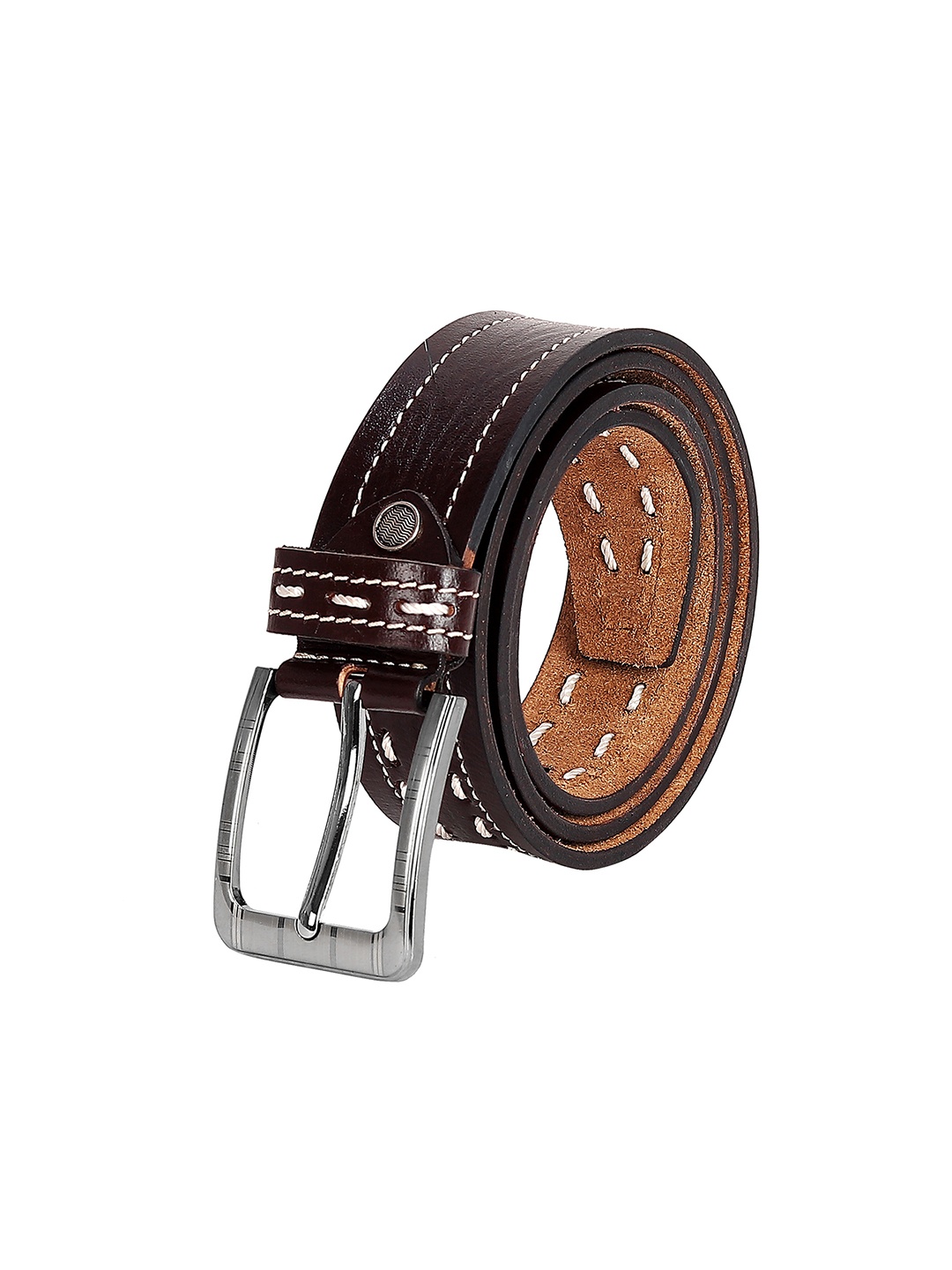 

Leather World Men Brown Leather Formal Belt