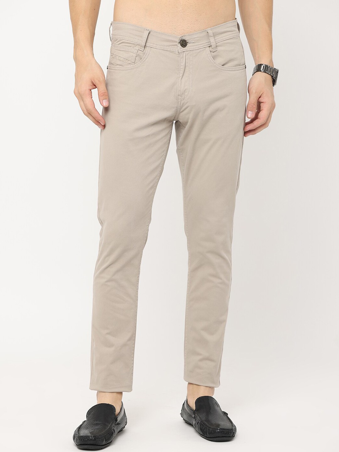 

Jean Cafe Men Beige Jean Slim Fit Cotton Jeans