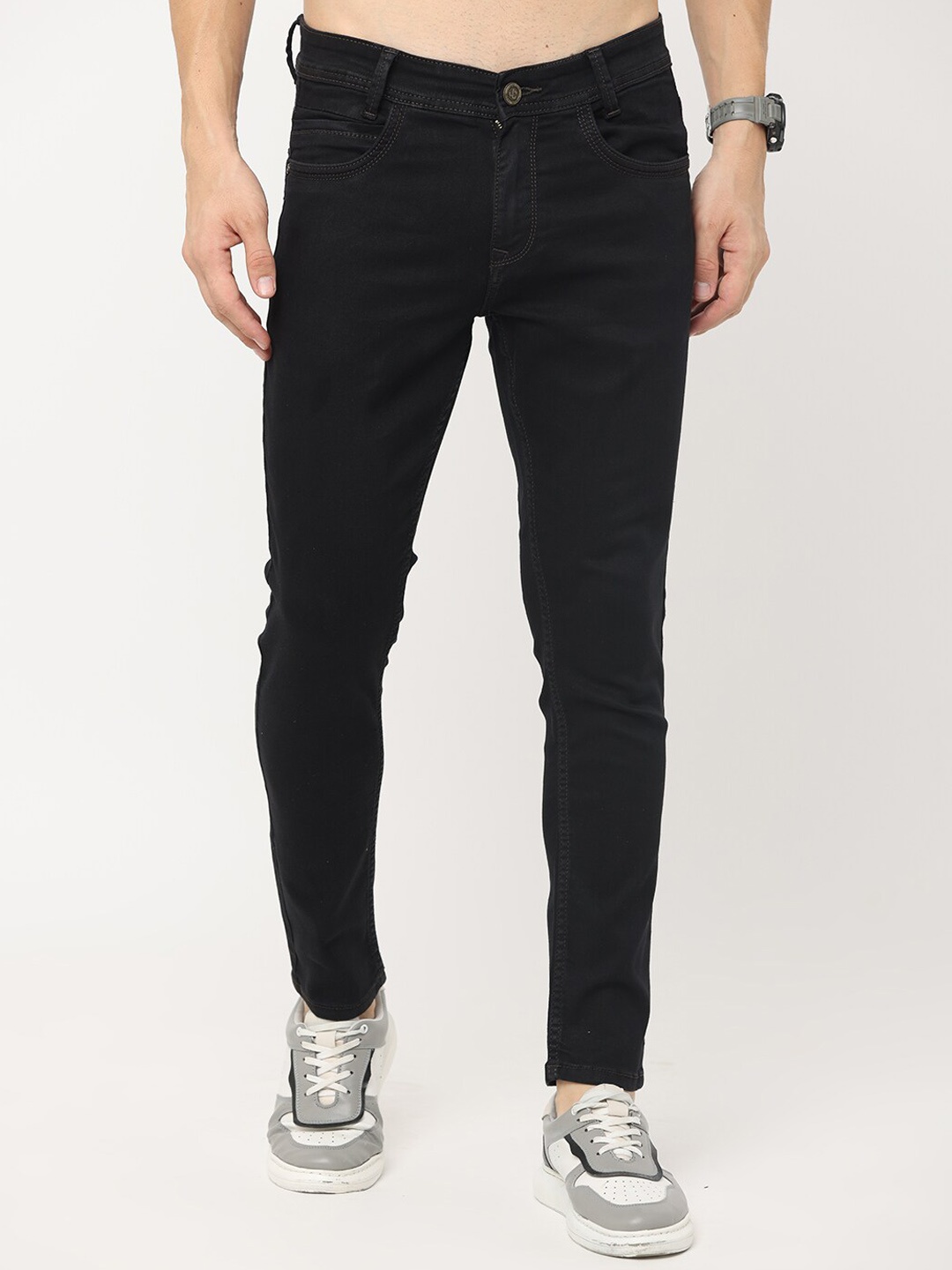 

Jean Cafe Men Black Jean Skinny Fit Cotton Jeans