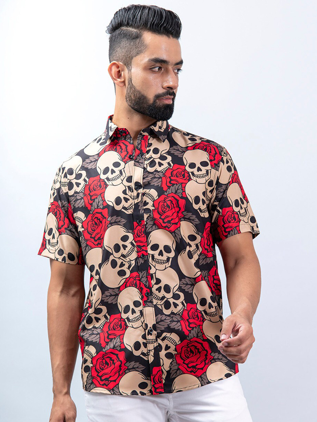

Tistabene Men Black Printed Casual Shirt