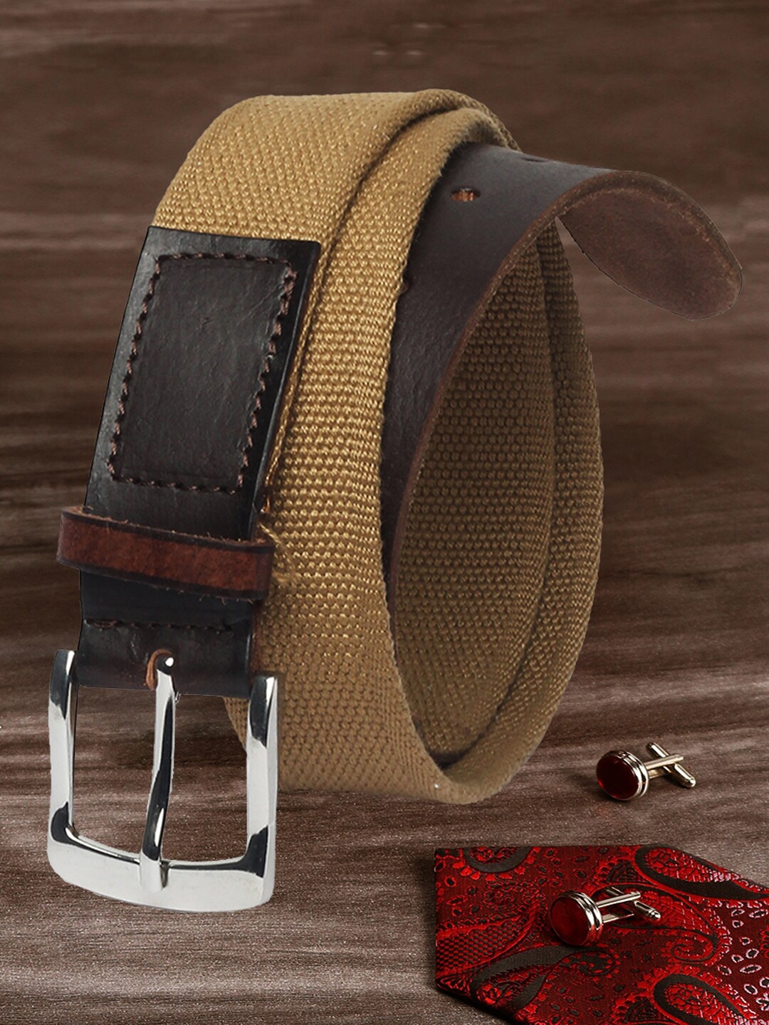 

LOUIS STITCH Men Brown Textured Belt