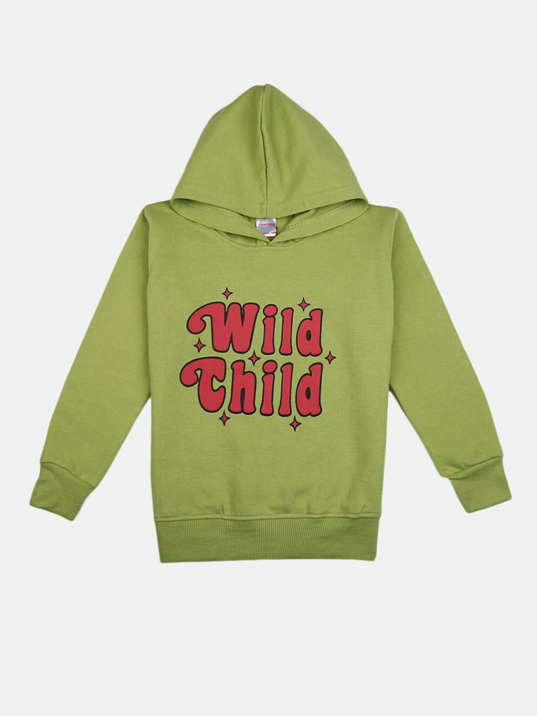 

V-Mart Green Pure Cotton Hooded Print Top