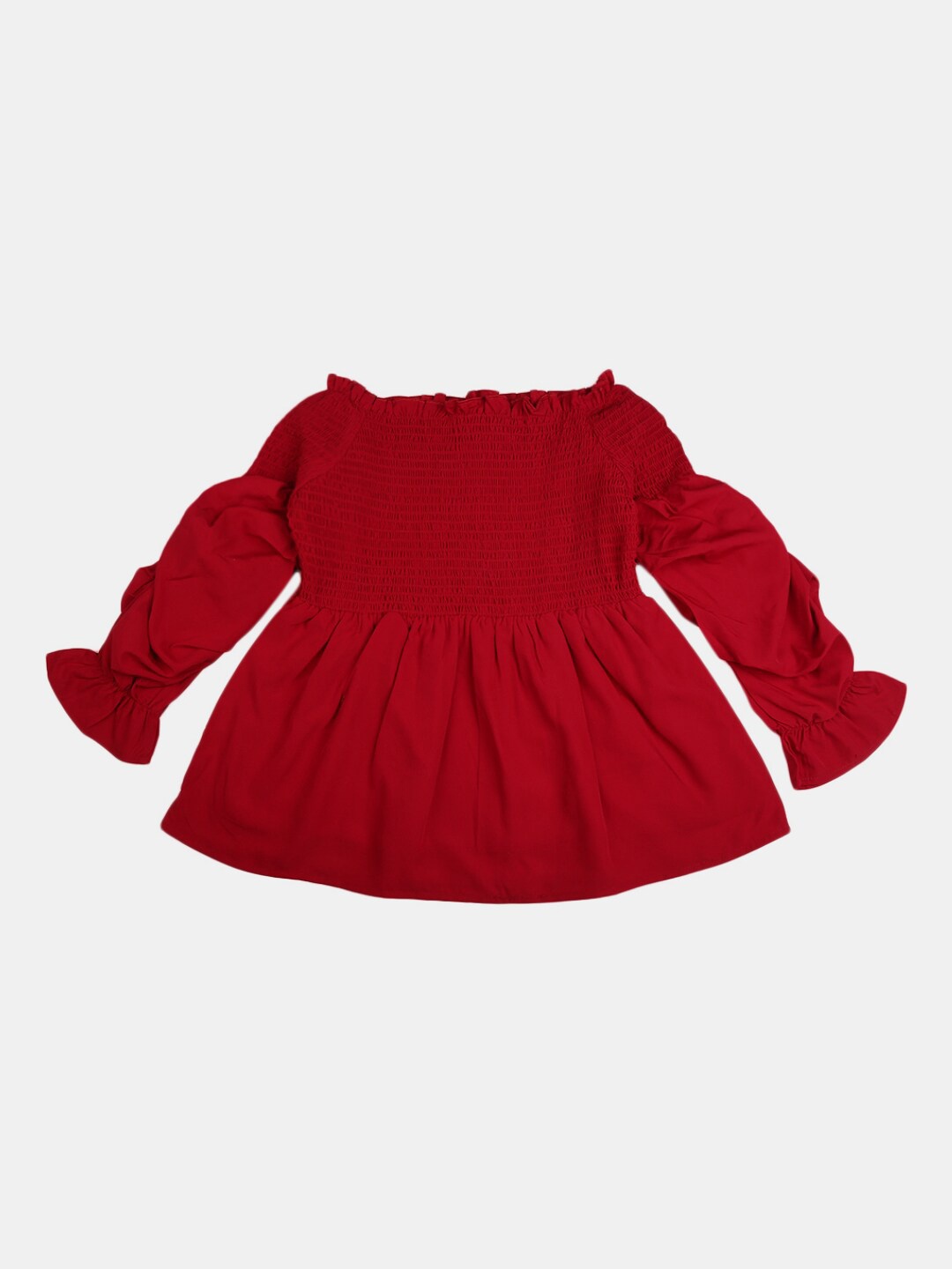 

V-Mart Maroon Pure Cotton Off-Shoulder Empire Top
