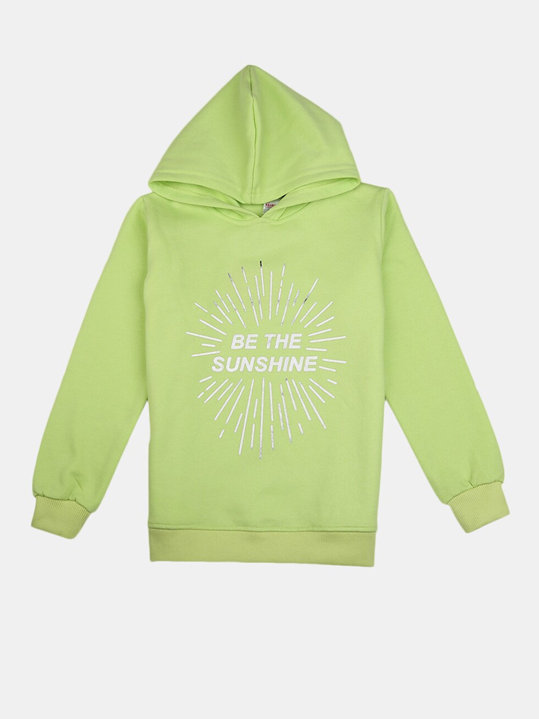 

V-Mart Girls Green Cotton Printed Hooded Sweatshirt