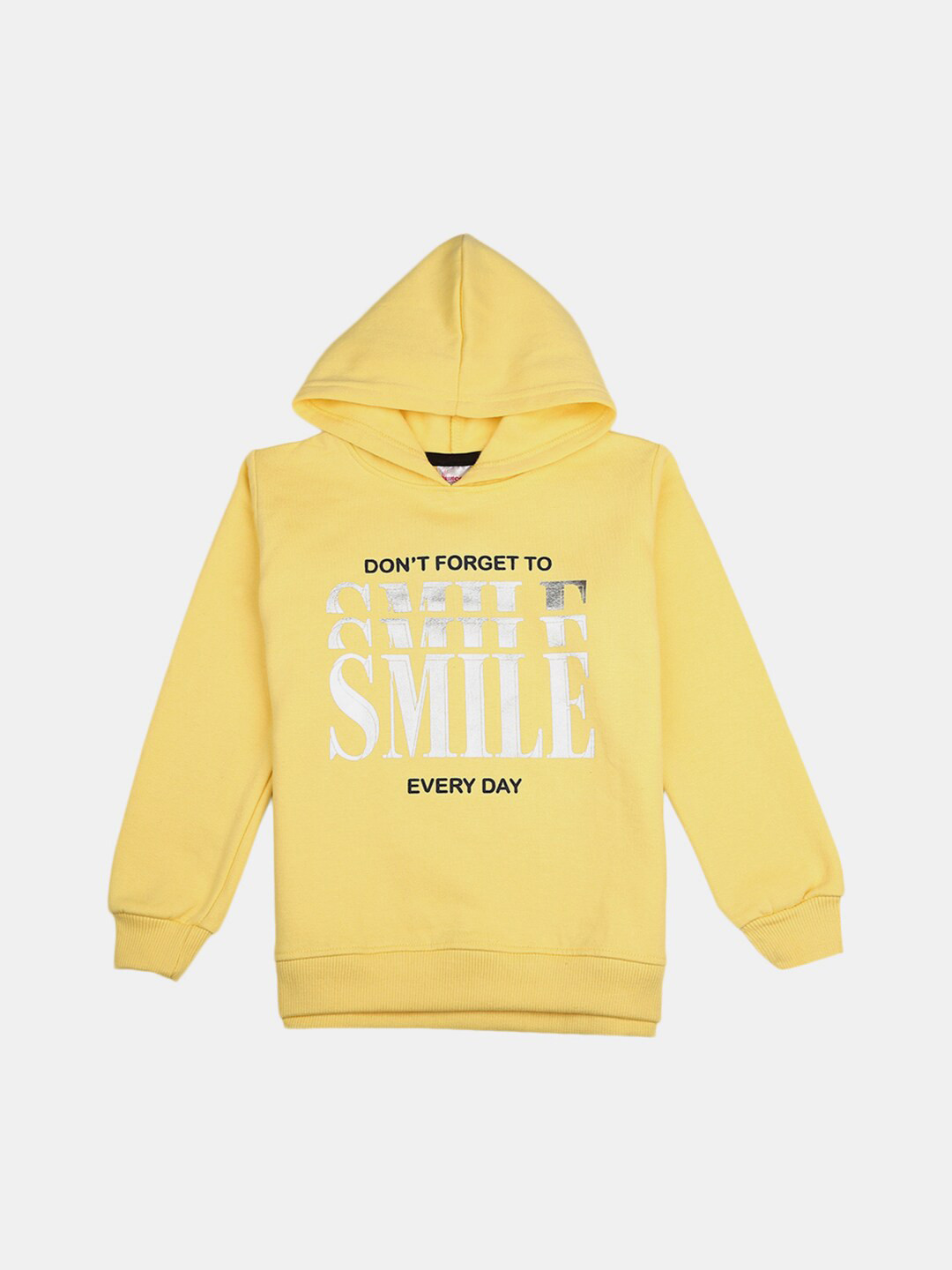 

V-Mart Girls Yellow Cotton Printed Hooded Sweatshirt