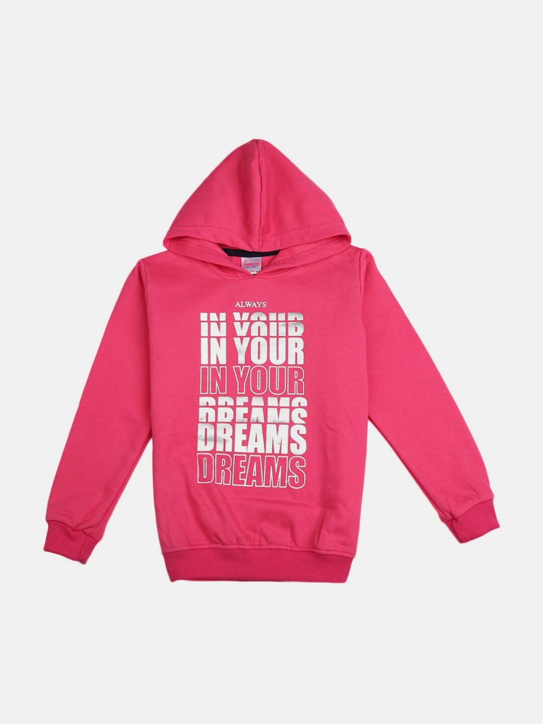 

V-Mart Fuchsia Pure Cotton Hooded Print Top