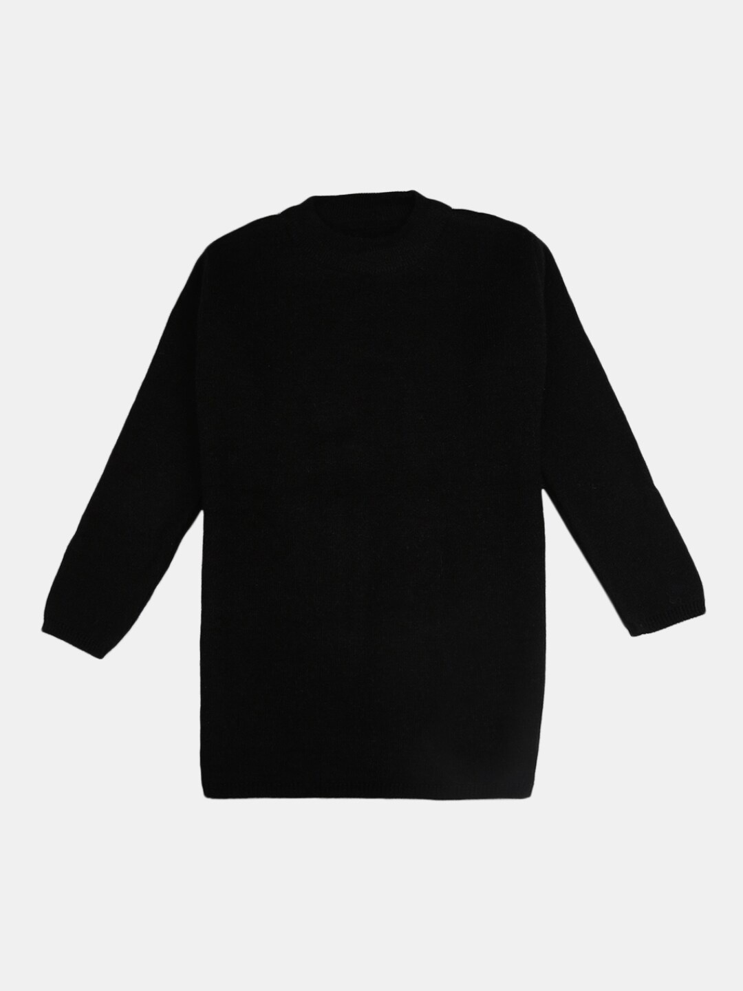 

V-Mart Black Pure Cotton Solid Longline Top